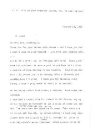 Carta dirigida a Aniela Rubinstein, 26-01-1982