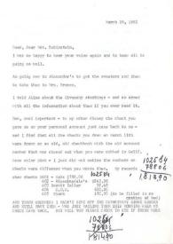Carta dirigida a Aniela Rubinstein, 19-03-1982