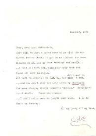 Carta dirigida a Aniela Rubinstein, 17-03-1984
