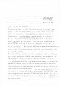 Carta dirigida a Aniela Rubinstein. Jackson Heights (Nueva York), 21-02-1985