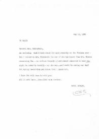 Carta dirigida a Aniela Rubinstein, 19-05-1986