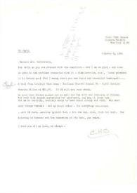 Carta dirigida a Aniela Rubinstein. Jackson Heights (Nueva York), 06-10-1986