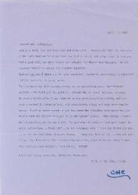 Carta dirigida a Aniela Rubinstein, 18-04-1987