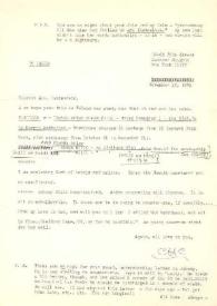 Carta dirigida a Aniela Rubinstein. Jackson Heights (Nueva York), 12-11-1991