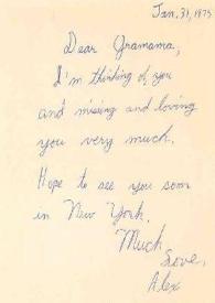 Carta dirigida a Aniela Rubinstein, 31-01-1975