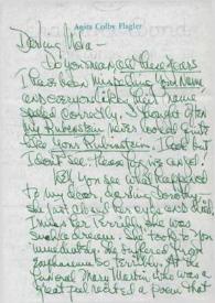 Carta dirigida a Aniela Rubinstein. Oyster Bay (Nueva York), 22-08-1987