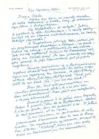 Carta dirigida a Aniela Rubinstein. Blois (Francia), 04-01-1980
