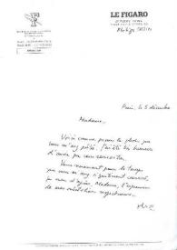 Carta dirigida a Aniela Rubinstein. París (Francia), 05-12-1988
