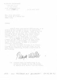 Carta dirigida a Aniela Rubinstein. Bourron-Marlotte, 28-04-1987
