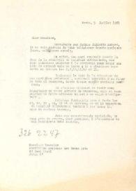 Carta dirigida a Monsieur Boursier. París (Francia), 05-07-1971