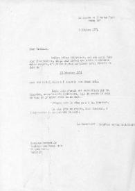 Carta dirigida a Emmanuel Bondeville. París (Francia), 06-10-1971
