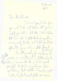 Carta dirigida a Aniela Rubinstein. Canadá, 22-09-1988