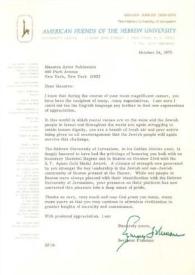 Carta dirigida a Arthur Rubinstein. Nueva York, 24-10-1975