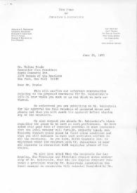Carta dirigida a Walter Prude (Hurok Concerts Inc). Nueva York, 26-06-1975