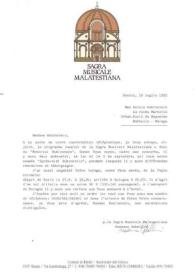 Carta dirigida a Aniela Rubinstein. Rimini (Italia), 16-07-1992