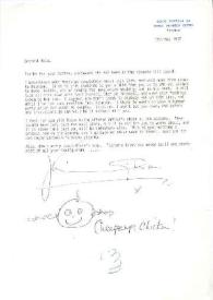 Carta dirigida a Aniela Rubinstein. Antibes (Francia), 13-05-1987