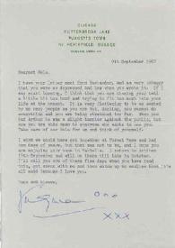 Carta dirigida a Aniela Rubinstein. Punnetts Town, 09-09-1987