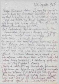 Carta dirigida a Aniela Rubinstein, 22-11-1957
