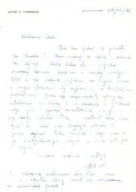 Carta dirigida a Aniela Rubinstein. Lausana (Suiza), 28-04-1986