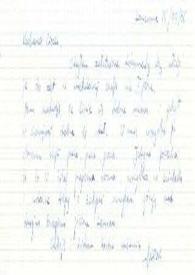 Carta dirigida a Aniela Rubinstein. Lausana (Suiza), 15-05-1986