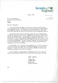 Carta dirigida a Aniela Rubinstein. Lenox (Massachusetts), 06-05-1988