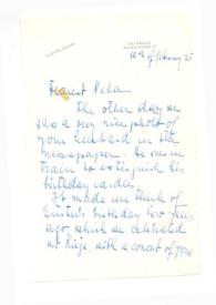 Carta dirigida a Aniela Rubinstein. Duisburg (Alemania), 12-02-1975