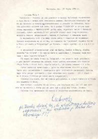 Carta dirigida a Aniela Rubinstein. Varsovia (Polonia), 19-07-1990