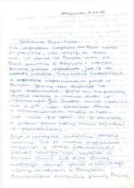 Carta dirigida a Aniela Rubinstein. Varsovia (Polonia), 04-06-1988