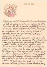 Carta dirigida a Aniela Rubinstein. Varsovia (Polonia), 22-03-1962