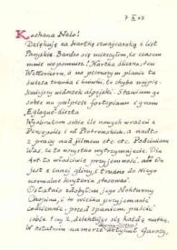Carta dirigida a Aniela Rubinstein. París (Francia), 07-10-1968