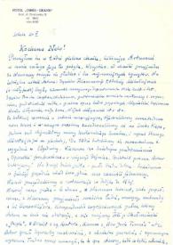 Carta dirigida a Aniela Rubinstein. Lodz (Polonia), 31-05-1975