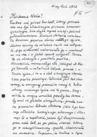 Carta dirigida a Aniela Rubinstein. Varsovia (Polonia)
