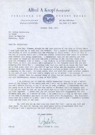 Carta dirigida a Arthur Rubinstein. Nueva York, 20-10-1971