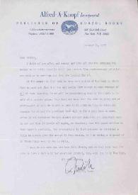 Carta dirigida a Arthur Rubinstein. Nueva York, 21-10-1975