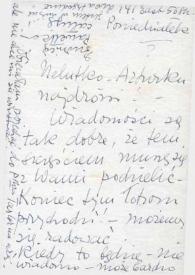 Carta dirigida a Aniela y Arthur Rubinstein. Nueva York