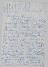 Carta dirigida a Aniela Rubinstein. Nueva York, 29-08-1959