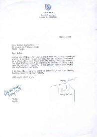 Carta dirigida a Aniela Rubinstein. Jerusalén (Israel), 03-05-1983