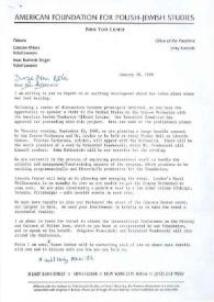Carta dirigida a Aniela Rubinstein. Nueva York, 20-01-1988