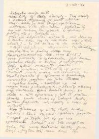 Carta dirigida a Aniela Rubinstein, 03-12-1946
