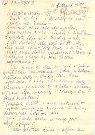 Carta dirigida a Aniela Rubinstein, 11-11-1971