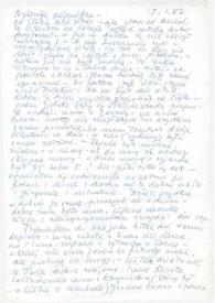 Carta dirigida a Aniela Rubinstein, 17-01-1982
