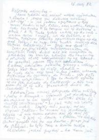 Carta dirigida a Aniela Rubinstein, 16-05-1982
