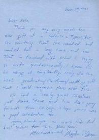 Carta dirigida a Aniela Rubinstein, 27-12-1977