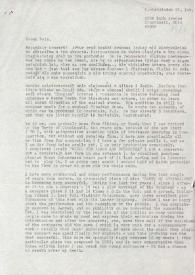 Carta dirigida a Aniela Rubinstein. Cincinnati (Ohio), 21-02-1966
