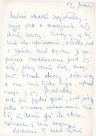 Carta dirigida a Aniela Rubinstein. Kansas City (Missouri), 17-06-1947