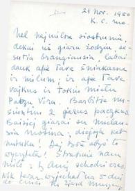 Carta dirigida a Aniela Rubinstein. Kansas City (Missouri), 24-11-1950