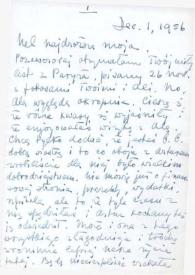 Carta dirigida a Aniela Rubinstein. Kansas City (Missouri), 01, 07-12-1956
