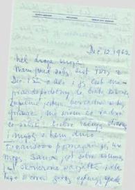 Carta dirigida a Aniela Rubinstein. Kansas City (Missouri), 12-12-1962