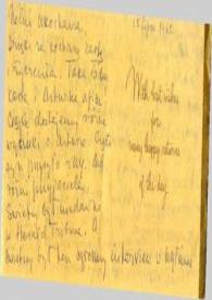 Tarjeta de felicitación dirigida a Aniela Rubinstein. Kansas City (Missouri), 15-07-1962
