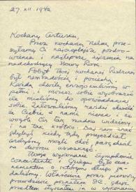 Carta dirigida a Arthur Rubinstein. Kansas City (Missouri), 27-12-1942